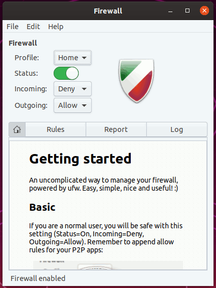 Gufw Firewall Enabled