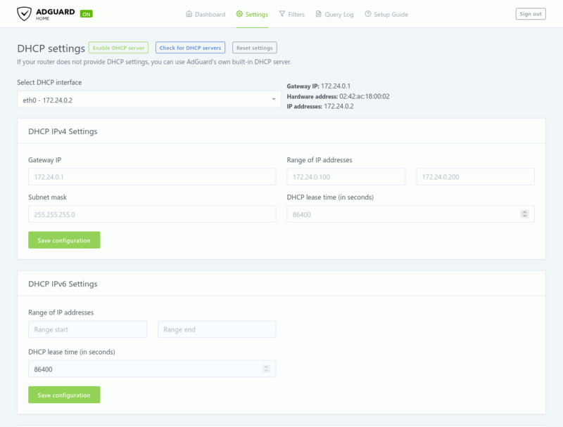 Adguard Home Dhcp Settings