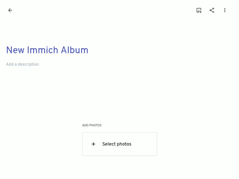 Immich Create New Album