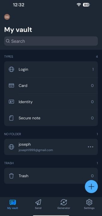 Bitwarden Selfhosted App Interface