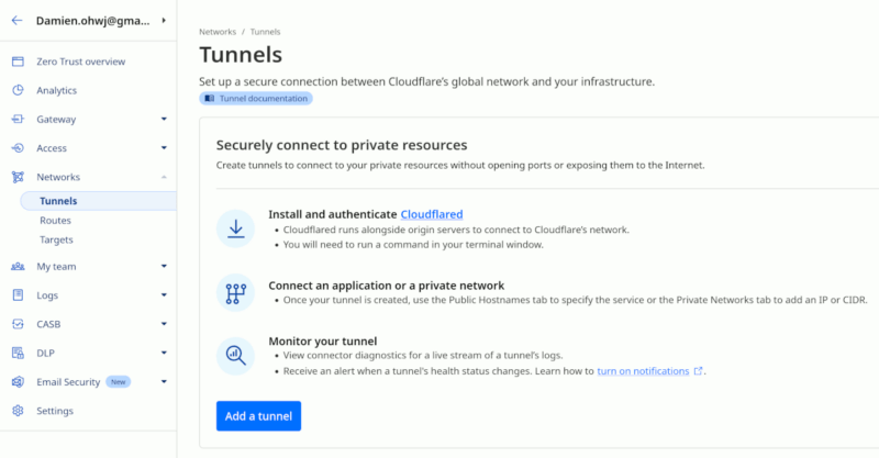 Cloudflare Add Tunnel