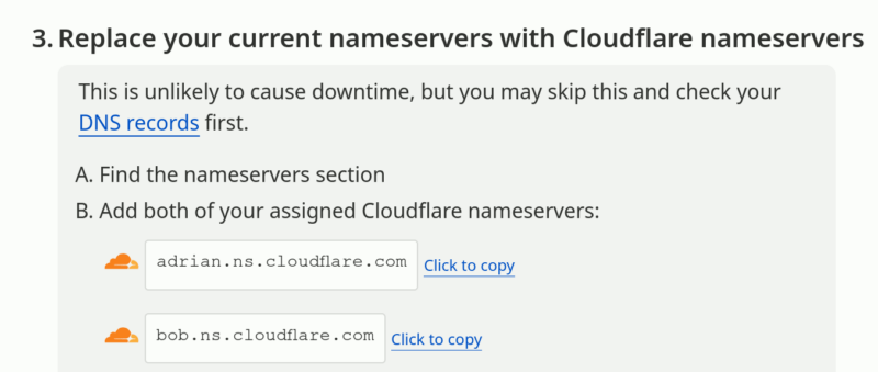 Cloudflare Change Nameserver