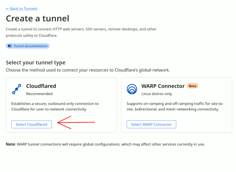 Cloudflare Select Cloudflared